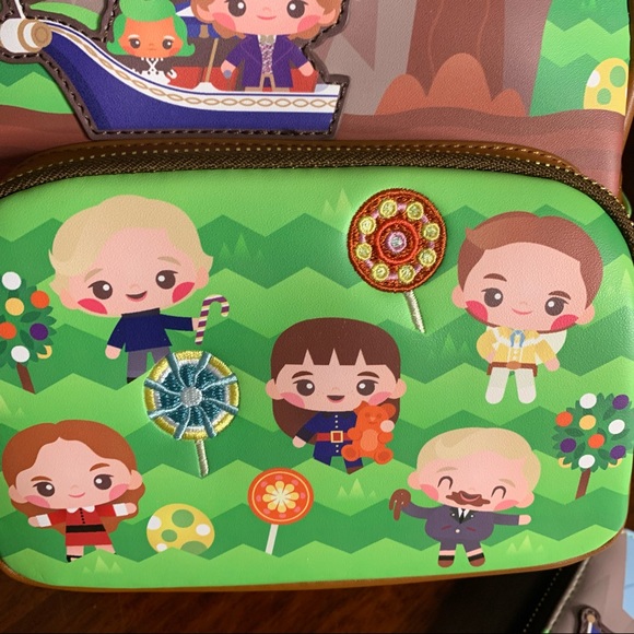 NWT Loungefly Willy Wonka and the Chocolate Factory Mini Backpack & Wallet Set - Picture 10 of 16